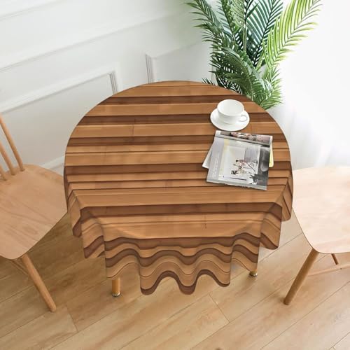 DLXW Tischdecke für runde Tische, originelle Holzfarbe DLXW Tischdecke für runde Tische, originelle Holzfarbe von DLXW