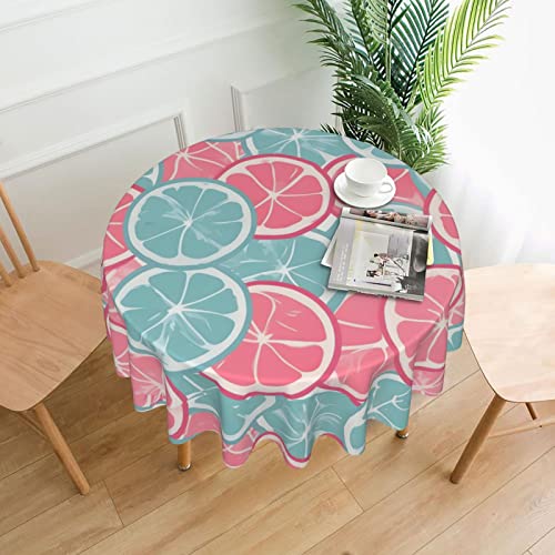DLXW Tischdecke für runde Tische, rosa, blau, Zitrusscheiben DLXW Tischdecke für runde Tische, rosa, blau, Zitrusscheiben von DLXW