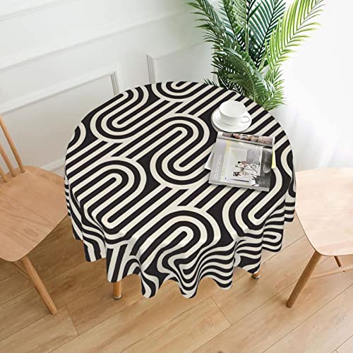 DLXW Tischdecke für runde Tische, schwarz, gebogene Textur DLXW Tischdecke für runde Tische, schwarz, gebogene Textur von DLXW