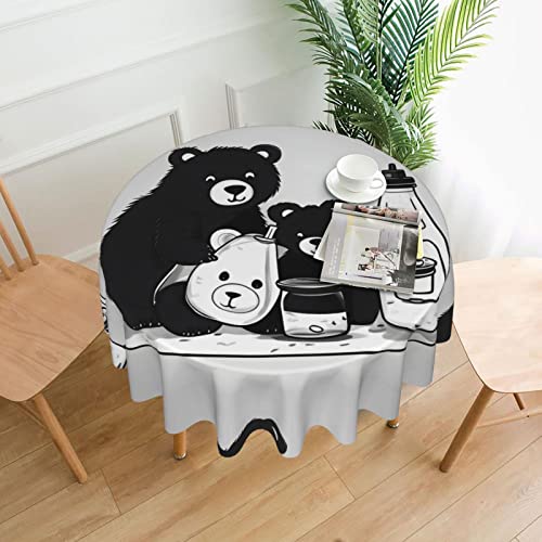 DLXW Tischdecke für runde Tische, süßer Milchflaschenbär DLXW Tischdecke für runde Tische, süßer Milchflaschenbär von DLXW