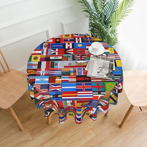 DLXW Tischdecke für runde Tische, verschiedene Flaggen DLXW Tischdecke für runde Tische, verschiedene Flaggen von DLXW