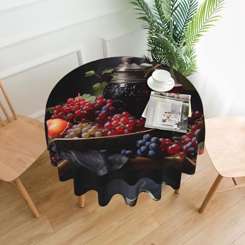 DLXW Tischdecke für runde Tischtrauben und Wein DLXW Tischdecke für runde Tischtrauben und Wein von DLXW