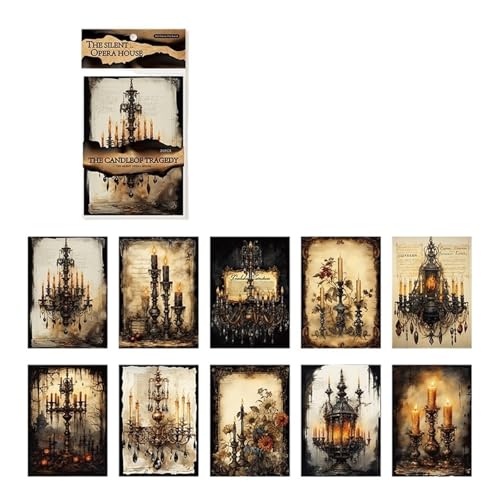DLZFUDTY Sticker,Aufkleber 20 Stück Halloween Vintage Dark Series Dekorationsmaterial Papier Perfekt for Journal Collage Scrapbooking DIY Briefpapier(Candles) von DLZFUDTY