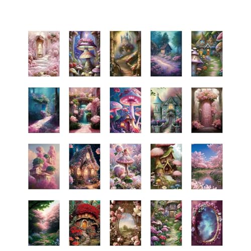 DLZFUDTY Sticker,Aufkleber 20 Stück Traumwald Serie Material Papier Junk Journal Planer Scrapbooking Vintage Dekorative DIY Handwerk Hintergrundpapier(C) von DLZFUDTY