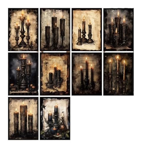 DLZFUDTY Sticker,Aufkleber 20 Stück Vintage Schloss Gebäude DIY Scrapbooking Dekoratives Hintergrundpapier for handgemachtes Junk Journal Bastelpapier(Candle) von DLZFUDTY