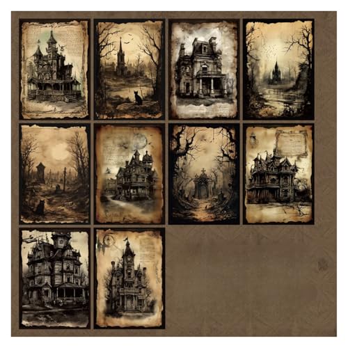 DLZFUDTY Sticker,Aufkleber 20 Stück Vintage Schloss Gebäude DIY Scrapbooking Dekoratives Hintergrundpapier for handgemachtes Junk Journal Bastelpapier(Castle) von DLZFUDTY