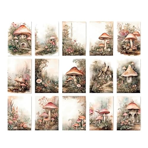 DLZFUDTY Sticker,Aufkleber 30 Blatt Waldreise-Materialpapier, Junk-Tagebuch, Planer, Scrapbooking, Vintage, dekorativ, DIY-Handwerk, Hintergrundpapier(C) von DLZFUDTY