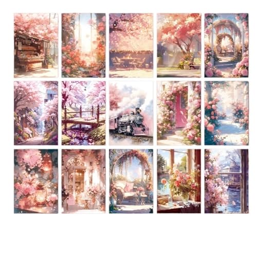 DLZFUDTY Sticker,Aufkleber 30 Stück Fantasy-Reich-Vintage-Materialpapier, dekoratives Tagebuch, DIY, Scrapbooking, Dekor, Junk-Journal, Planer, Schreibwarenpapier(C) von DLZFUDTY