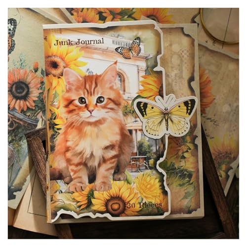 DLZFUDTY Sticker,Aufkleber 30 Teile/Beutel Materialien Pack Roaming Serie Retro Kunst Scrapbook DIY Materialien Dekoration, Dekorative Geschenk Karte Tagebuch(EXA2311235) von DLZFUDTY