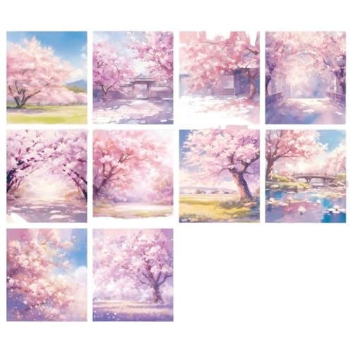 DLZFUDTY Sticker,Aufkleber 30 Teile/Paket Ästhetische Blumen Landschaft Materialien Papier DIY Scrapbooking Junk Journal Collage Fotoalbum Retro Hintergrund Papier(B) von DLZFUDTY