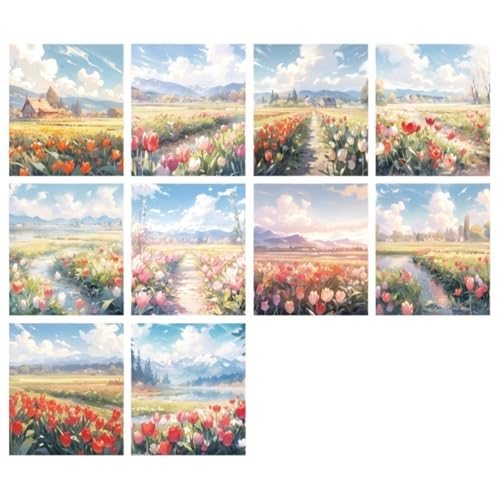 DLZFUDTY Sticker,Aufkleber 30 Teile/Paket Ästhetische Blumen Landschaft Materialien Papier DIY Scrapbooking Junk Journal Collage Fotoalbum Retro Hintergrund Papier(D) von DLZFUDTY