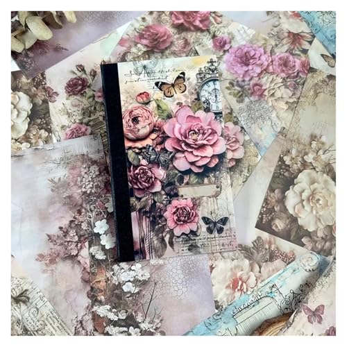 DLZFUDTY Sticker,Aufkleber 40 Stück Vintage-Materialpapier, dekoratives Scrapbooking, Tagebuch, Album, Bastelhintergrund, Papier, DIY, Junk-Journal-Zubehör(12) von DLZFUDTY