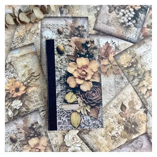 DLZFUDTY Sticker,Aufkleber 40 Stück Vintage-Materialpapier, dekoratives Scrapbooking, Tagebuch, Album, Bastelhintergrund, Papier, DIY, Junk-Journal-Zubehör(Burgundy) von DLZFUDTY