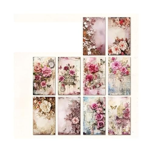 DLZFUDTY Sticker,Aufkleber 40 Stück Vintage-Materialpapier, dekoratives Scrapbooking, Tagebuch, Album, Bastelhintergrund, Papier, DIY, Junk-Journal-Zubehör(Light pink) von DLZFUDTY
