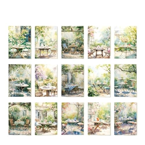 DLZFUDTY Sticker,Aufkleber 5 Stile 30 Teile/Paket Landschaft Tagebuch Serie Vintage Material Papier DIY Handbuch Dekorative Aufkleber Basis Papier(S23015-1) von DLZFUDTY