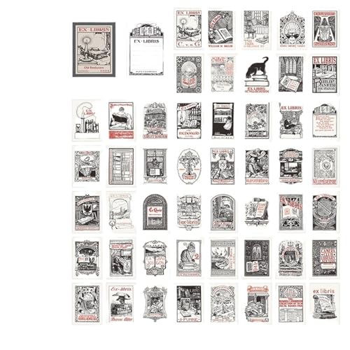 DLZFUDTY Sticker,Aufkleber 50 Stück Vintage-Materialpapier, dekoratives Tagebuch, Album, Scrapbooking-Material, Hintergrundpapier, Junk-Zeitschrift, Bastelpapier(Time Reader) von DLZFUDTY