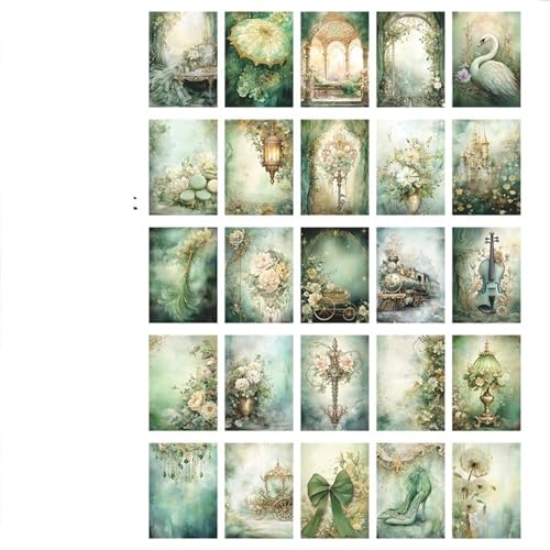 DLZFUDTY Sticker,Aufkleber 50 Teile/Paket Blumen Material Papiere for Scrapbooking Album Traum Hintergrund Dekoration Karte, Der Vintage Handwerk Papier(03) von DLZFUDTY