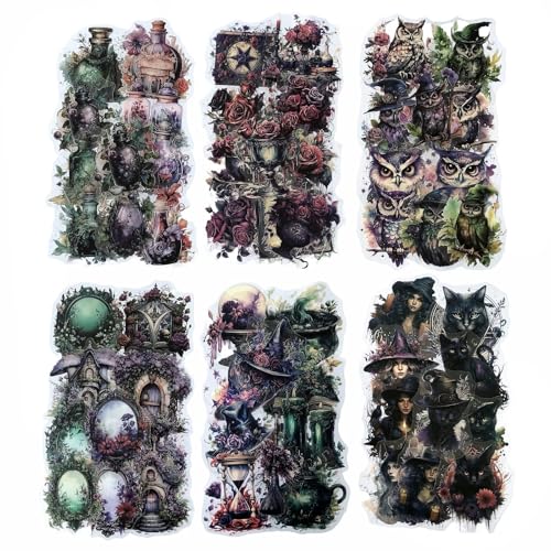 DLZFUDTY Sticker,Aufkleber Gothic Witchy Scrapbook-Aufkleber, 120 Stück Vintage Hexen-Aufkleber for Scrapbooking-Zubehör, Junk Journal, Bullet Journal, Planer, Laptops DLZFUDTY Sticker,Aufkleber Gothic Witchy Scrapbook-Aufkleber, 120 Stück Vintage Hexen-Aufkleber for Scrapbooking-Zubehör, Junk Journal, Bullet Journal, Planer, Laptops von DLZFUDTY