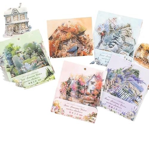 DLZFUDTY Sticker,Aufkleber PET-Landschaftsaufkleber Vier Jahreszeiten Landschaft Dekorative Handgefertigte Scrapbooking-Material Tagebuchalbum Bastelbedarf DLZFUDTY Sticker,Aufkleber PET-Landschaftsaufkleber Vier Jahreszeiten Landschaft Dekorative Handgefertigte Scrapbooking-Material Tagebuchalbum Bastelbedarf von DLZFUDTY