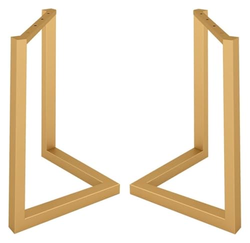 DMBBSAPBSH Tischkufen,Tischbeine Metall,Tischbeine aus Stahl, Tischbeine Ersatz Hochleistungs-Vierkantrohr-Schreibtischbeine Möbelbeine for Couchtisch, Esstisch(Gold,60 * 68cm) von DMBBSAPBSH