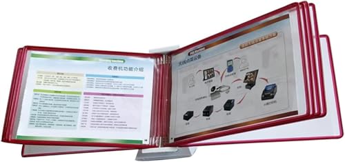 DMBBSAPBSH Wandordner, Wanddisplay aus Metall, Aktenordner für den Schreibtisch: Referenz-Organizer für den Schreibtisch, Wandmenü-Display, Schreibtisch-Display (rot) von DMBBSAPBSH