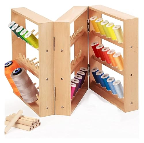 Garnrollenhalter aus Holz, Spulenständer aus Holz, Spulenfaden-Organizer, Hängehaken for Stickereien, Kreuzstiche und Quilting Garnrollenhalter aus Holz, Spulenständer aus Holz, Spulenfaden-Organizer, Hängehaken for Stickereien, Kreuzstiche und Quilting von DMBBSAPBSH