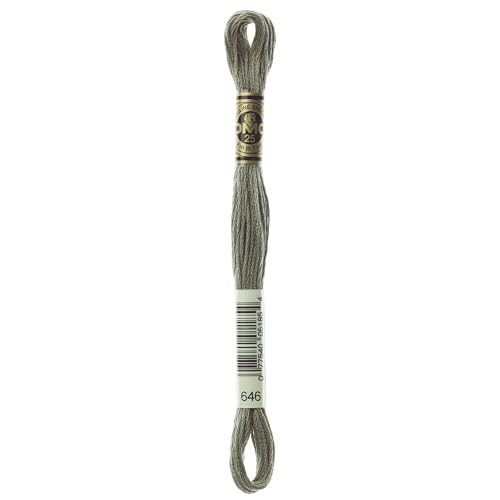 DMC 117-646 Stickerei, Baumwolle, 6 Stränge, 8 m, dunkles Bibergrau, 12 Stück DMC 117-646 Stickerei, Baumwolle, 6 Stränge, 8 m, dunkles Bibergrau, 12 Stück von DMC