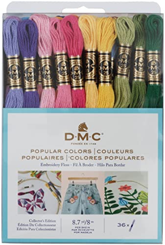 DMC 117F25-PC36 Sticktwist in beliebten Farben, sortierte Farben, 8 Meter, 36 Stück von DMC