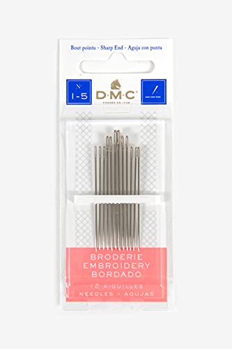 DMC - Sticknadeln - mit spitzem Ende, ideal für das Besticken fast aller Stoffarten | 12 Stück von DMC