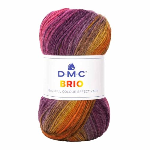 DMC Brio Wolle mit Farbverlauf rosa violett ocker | Farbverlaufswolle zum Stricken und Häkeln | buntes Strickgarn | 100g Häkelwolle Strickwolle | Handstrickgarn Nadelstärke 4 mm (405) von DMC