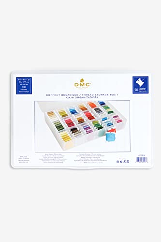 DMC - Garnaufbewahrungsbox für 50 Spindeln | Ideal zum Sortieren, Klassifizieren und Aufbewahren von Stickgarn - Praktisches Accessoire DMC - Garnaufbewahrungsbox für 50 Spindeln | Ideal zum Sortieren, Klassifizieren und Aufbewahren von Stickgarn - Praktisches Accessoire von DMC