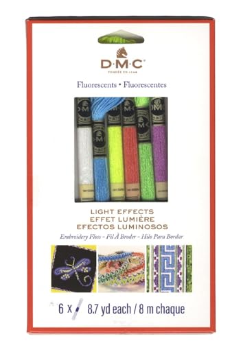 DMC Lichteffekte, Zahnseide, 8,7 m, 6 Stück, fluoreszierend von DMC