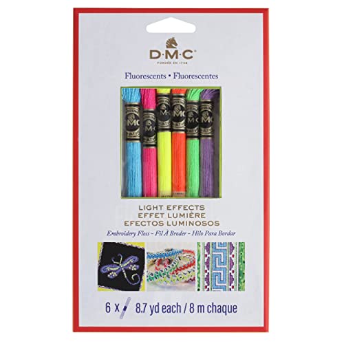 DMC Lichteffekte, Zahnseide, 8,7 m, 6 Stück, fluoreszierend von DMC