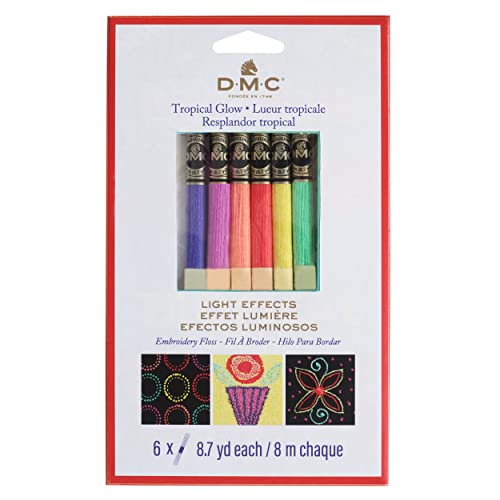 DMC Lichteffekte, Zahnseide, 8,7 m, 6 Stück, tropisches Leuchten von DMC