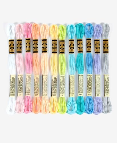 DMC - Mouliné Garnpack Pastell, 100% Baumwolle - 12 Stränge Mouliné Spécial Art. 117MC, je 4 m lang | Made in France DMC - Mouliné Garnpack Pastell, 100% Baumwolle - 12 Stränge Mouliné Spécial Art. 117MC, je 4 m lang | Made in France von DMC