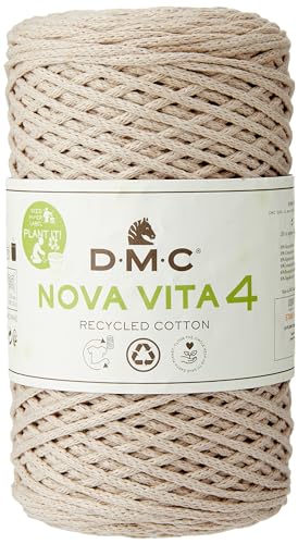 DMC - NOVA VITA 4 - Häkeln Stricken Makramee | Recyceltes Baumwollgarn - mit Pflanzen-Etikett | 250 g - 200 m - 12 Farben von DMC