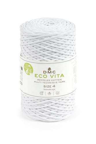 DMC - Eco Vita 4 | Recyceltes Baumwollgarn - mit Pflanzen-Etikett | 250 g - 200 m - 12 Farben von DMC