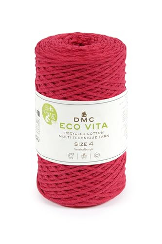 DMC - Eco Vita 4 | Recyceltes Baumwollgarn - mit Pflanzen-Etikett | 250 g - 200 m - 12 Farben von DMC