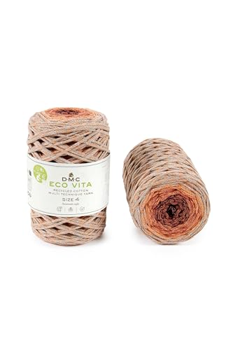 DMC - Eco Vita 4 Multico | Recyceltes Baumwollgarn - mit Pflanzen-Etikett | 250 g - 200 m - 6 Farben von DMC