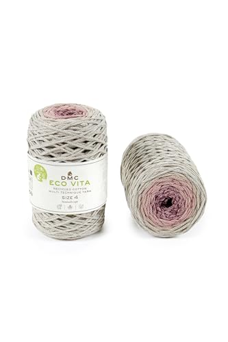 DMC - Eco Vita 4 Multico | Recyceltes Baumwollgarn - mit Pflanzen-Etikett | 250 g - 200 m - 6 Farben von DMC