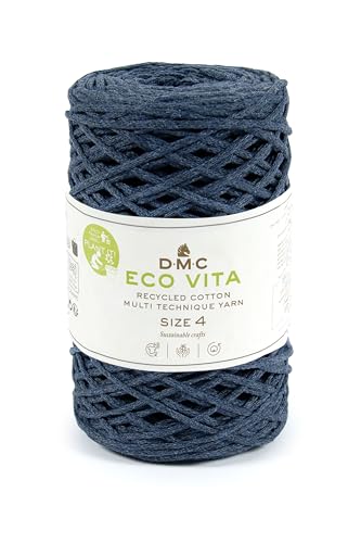 DMC - Eco Vita 4 | Recyceltes Baumwollgarn - mit Pflanzen-Etikett | 250 g - 200 m - 12 Farben von DMC