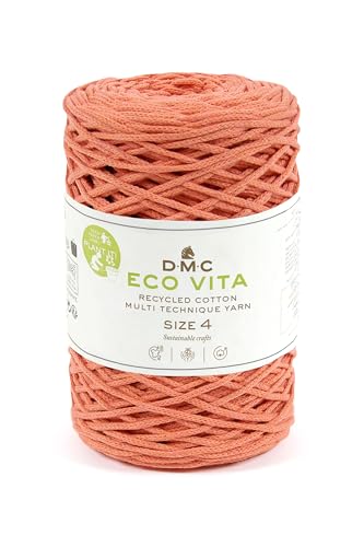 DMC - Eco Vita 4 | Recyceltes Baumwollgarn - mit Pflanzen-Etikett | 250 g - 200 m - 12 Farben von DMC