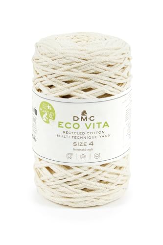 DMC - Eco Vita 4 | Recyceltes Baumwollgarn - mit Pflanzen-Etikett | 250 g - 200 m - 12 Farben von DMC