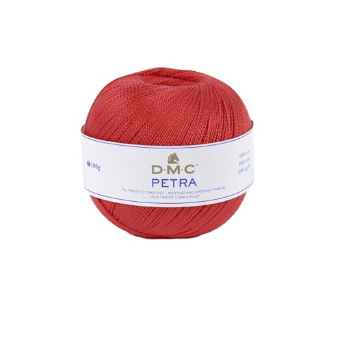 DMC Petra Garn, 100% Baumwolle, Leuchtendes Rot, Größe 3 von DMC