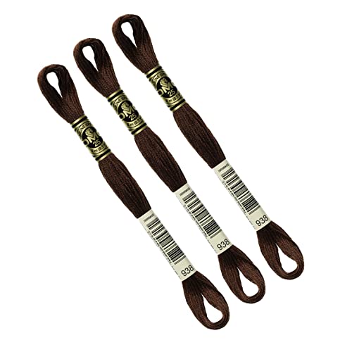 DMC - DMC Set mit 3 Garnknäueln, 117 MC, 100 % Baumwolle, passt auf alle Techniken und Materialien, ideal für Kreuzstich (BRUN) von DMC
