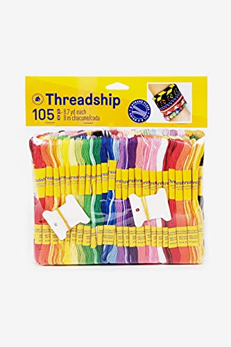 DMC - Teilbares Bastelgarn x 105 - Bunter Farbmix, 100% Baumwolle | Garn zum Sticken/Kreuzstich, Stricken, Freundschaftsbändchen und Nähen von DMC