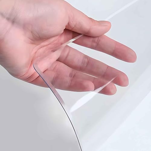 Transparenter Tischdeckenschutz aus Vinyl, 2 mm dick, wiederverwendbar, wasser-, öl- und spritzwasserbeständig, abwischbar, rechteckige Schreibtischunterlage für Esstische im Innen- und Außenbereich(1 Transparenter Tischdeckenschutz aus Vinyl, 2 mm dick, wiederverwendbar, wasser-, öl- und spritzwasserbeständig, abwischbar, rechteckige Schreibtischunterlage für Esstische im Innen- und Außenbereich(1 von DMCHENGMA