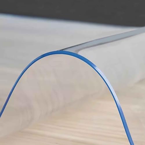 Transparenter Tischplattenschutz, 2 mm dick, transparente, wasserdichte PVC-Tischdecke, strapazierfähige, durchsichtige Kunststoff-Tischdecke, 100 % wasserdichte Tischabdeckung, ölabweisende Schreibti von DMCHENGMA