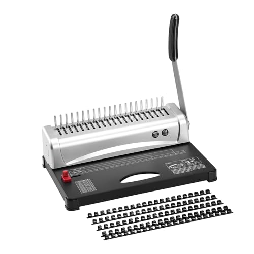 Lochbinder Bindemaschine Kammbindemaschine 21 Löcher Bindung 450 Blätter Buchbindermaschine mit 100 PCS 3/8 '' Kammbinderücken Arbeitssparend von DMETE