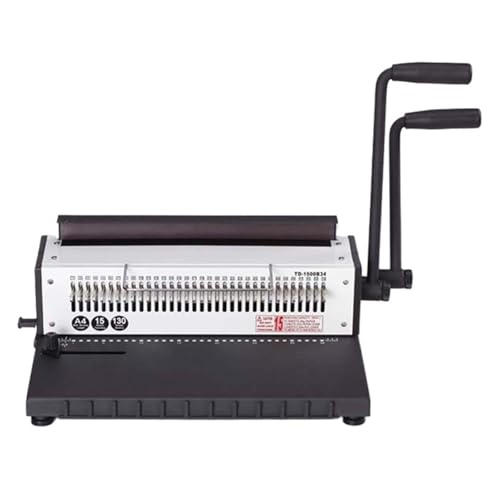 Lochbinder Doppelspulen-Eisenring-A4-Bindemaschine, 34 Löcher, Vollziehmesser, Kalender, Dokument, Album-Stanzmaschine Arbeitssparend(Square hole) von DMETE